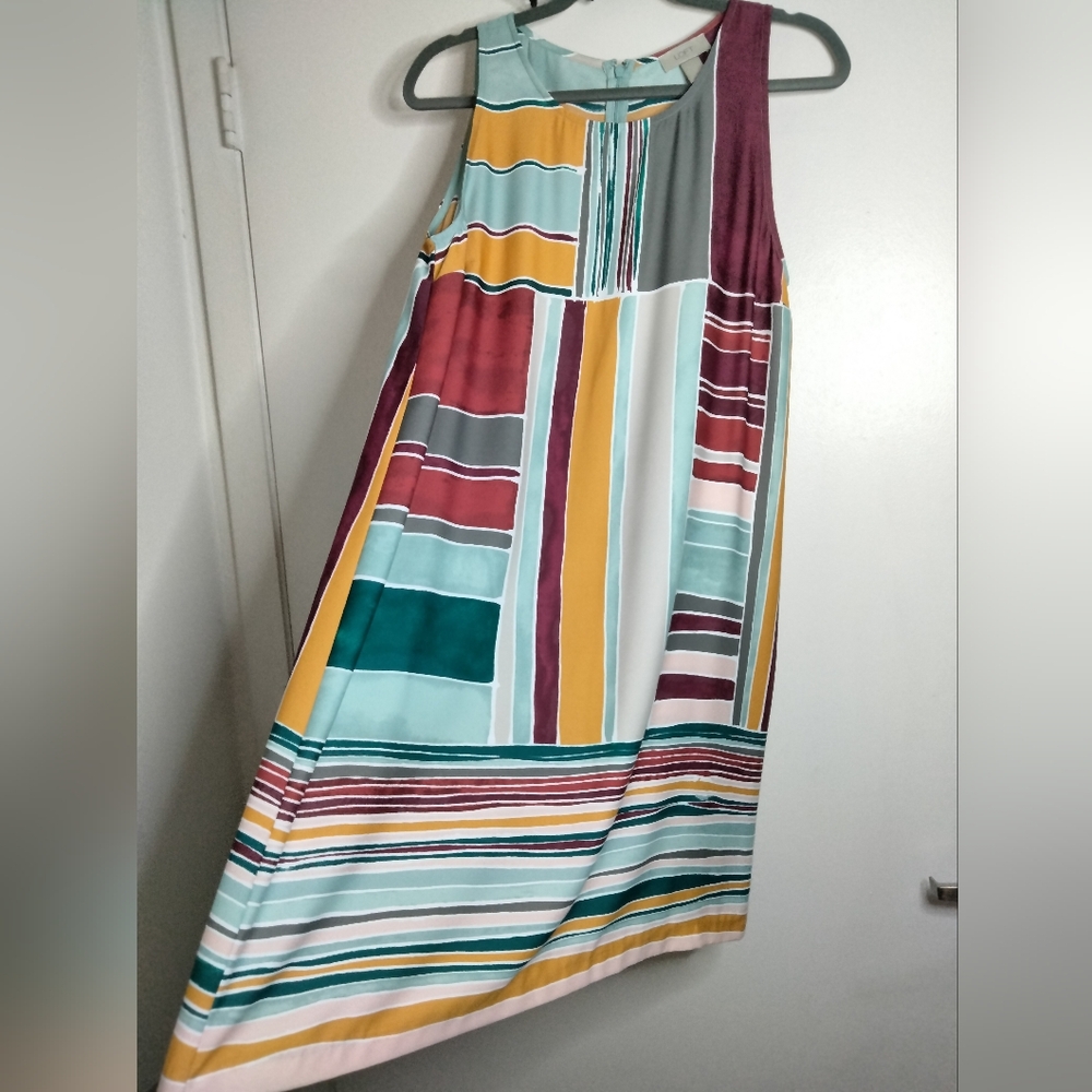 Loft (Size L) Multicolored Geometric Pattern Slee… - image 3